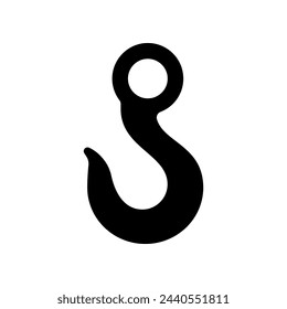 Icono de gancho de elevación aislado sobre fondo blanco.