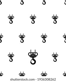 Lifting Hook Icon Seamless Pattern, Hoist Crane Heavy Weight Lifting Hook Vector Art Illustration
