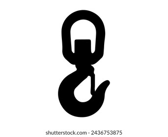 Lifting hook silhouette vector art