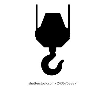 Lifting hook silhouette vector art