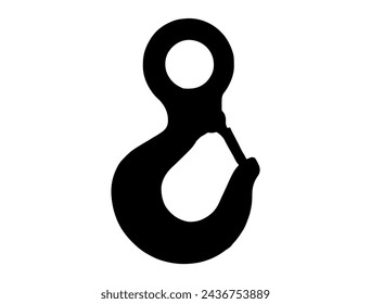 Lifting hook silhouette vector art