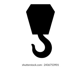 Lifting hook silhouette vector art