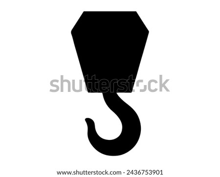 Lifting hook silhouette vector art