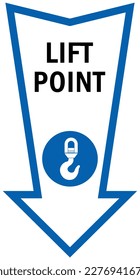 Lifting instruction arrow sign and labels