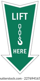 Lifting instruction arrow sign and labels