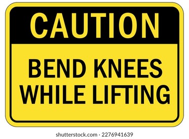 Lifting instruction sign and labels