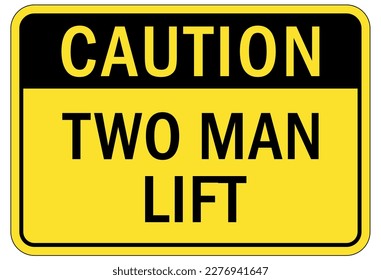 Lifting instruction sign and labels