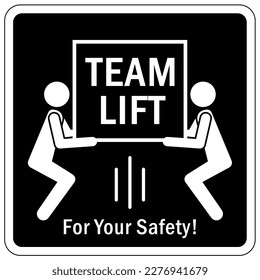 Lifting instruction sign and labels