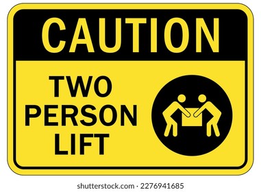 Lifting instruction sign and labels