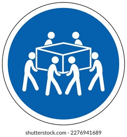 Lifting instruction sign and labels