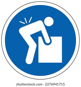 Lifting instruction sign and labels