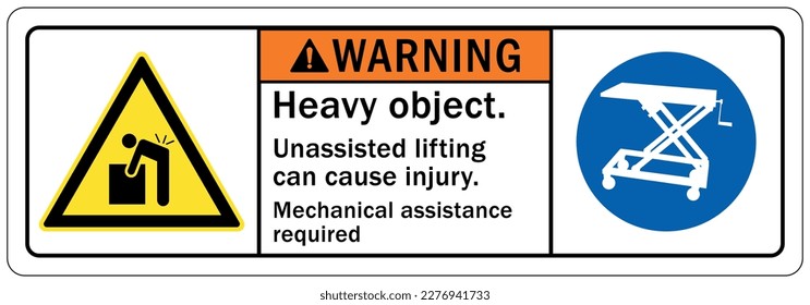 Lifting instruction sign and labels