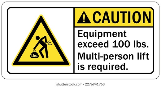 Lifting instruction sign and labels