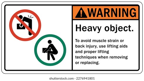 Lifting instruction sign and labels