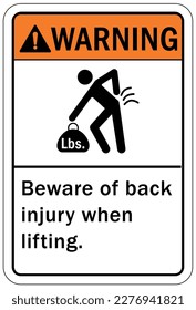 Lifting instruction sign and labels