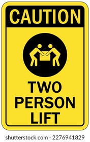 Lifting instruction sign and labels