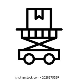 lifting machine line icon illustration vector graphic