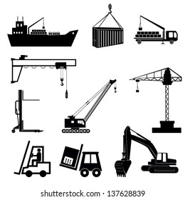 lifting machinery vector illustration.