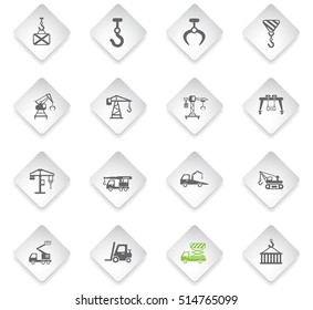 lifting machines flat web icons for user interface design