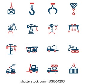 lifting machines web icons for user interface design