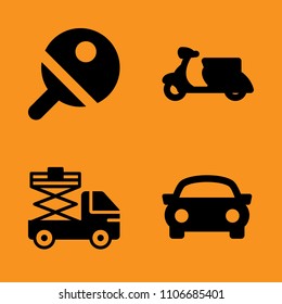 lifting, match, racket and handle icons set. Vector illustration for web and design