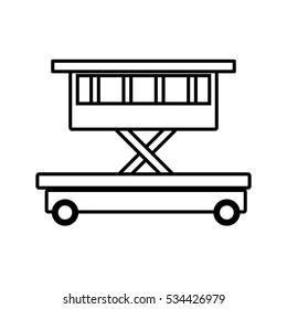 lifting platform trolley stock warehouse outline vector illustration eps 10