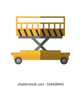 lifting platform trolley stock warehouse shadow vector illustration eps 10