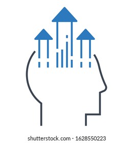 Up Lifting Skill and Expertise on White Background, Growth Mindset Cocnept Vector Icon design, Genius and Intelligence Symbols, Advance Furturistic Thinking Concept