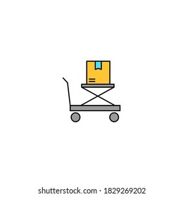 Icono de la tabla de elevación. icono de logística y entrega. icono de color relleno. simple, plano, contorno.