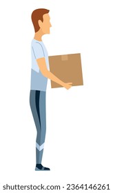 Lifting technique safe movement. Safety. Correct instruction for moving heavy packages for workers. Ergonomic movement for loading objects vector flat illustration