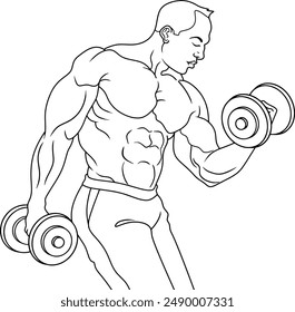 lifting weight line vector illustration isolated on white background