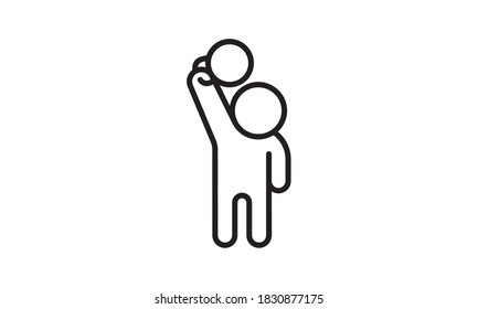 lifting weight with right arm isolated vector icon. simple element illustration from gym and fitness concept vector icons.