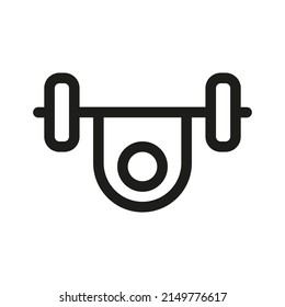 lifting weights icon. Dumbbell outline on white background vector