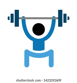 lifting weights icon. flat illustration of lifting weights vector icon for web