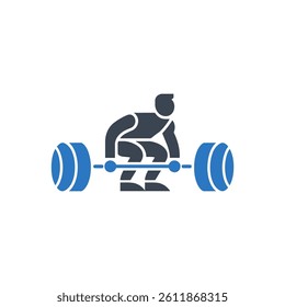 Lifting Weights Icon On White Background