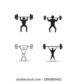 lifting weights icon  vector design  illustration ,logo template