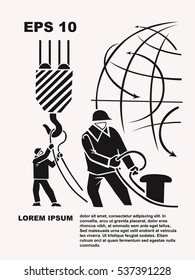 Lifting work. Template.