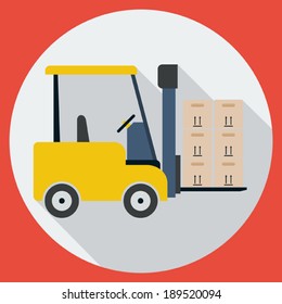 Lift-truck flat vector illustration