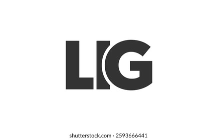 LIG logo design template with strong and modern bold text. Initial based vector logotype featuring simple and minimal typography. Trendy company identity ideal for businesses brand presence.