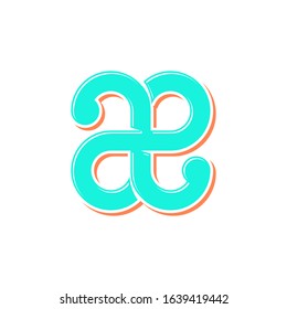 Ligature ae with modern concept ambigram fit for logo, identity, and prints