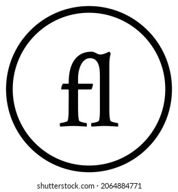 ligature Icon. Flat style Circle Shape isolated on white background. Vector illustration