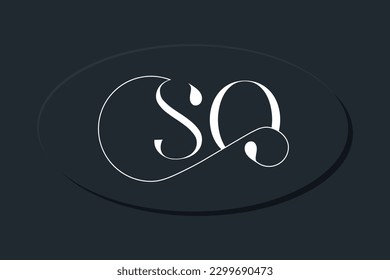 SO ligature typography modern fashion stylish logo design template