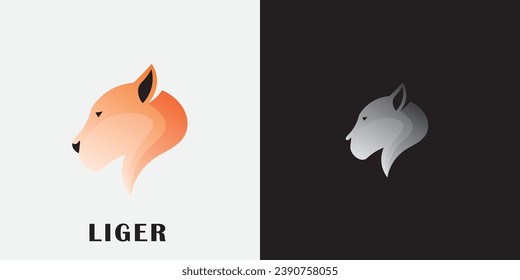 The liger logo design has a minimalist design, suitable for animal themes.
