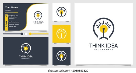 Ligh bulb logo element with creative unique style Premium Vector