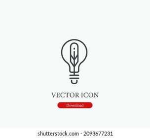 Lighbulb vector icon. Editable stroke. Symbol in Line Art Style for Design, Presentation, Website or Apps Elements, Logo. Pixel vector graphics - Vector