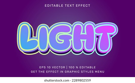 Light 3d editable text effect template. Suitable for brand or business logo