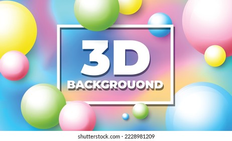 Light abstract background with 3d spheres. Plastic pastel colors and glossy balls, Gradients waves background