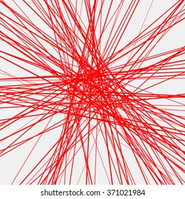 Light abstract background with red random lines, glitch effect for design concepts, posters, banners, web, presentations and prints. Vector illustration.