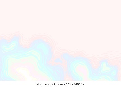 Light abstract background shimmers with the colors of the rainbow. Multicolor shapeless spots on pink background

