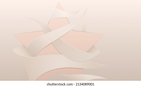 Light abstract background with star shape and 3d graphic elements. Vector illustration